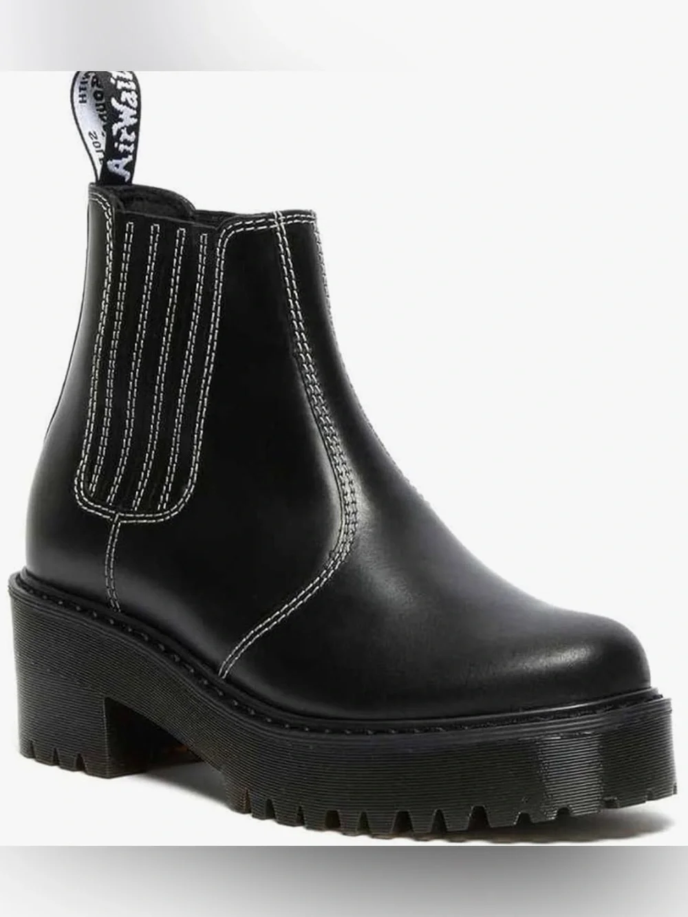 Dr. Martens Black Leather Platform Chelsea Booties